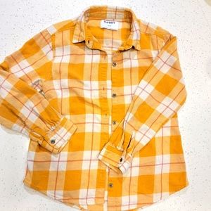Old Navy yellow flannel girls shirt